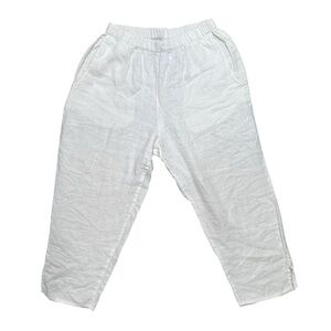 Flax Women’s Size Petite White Linen Ankle Pants